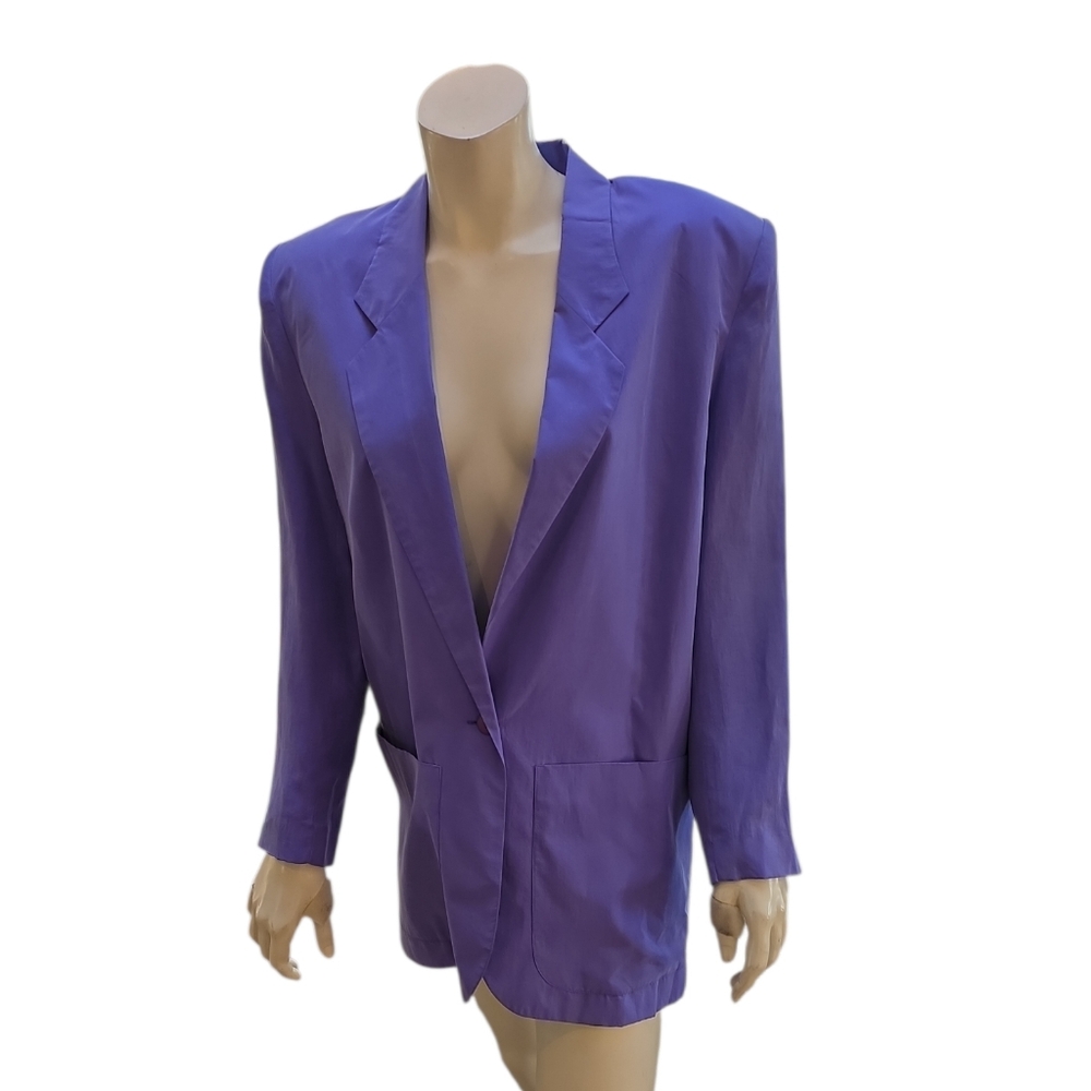 Purple 100% Silk Women's Blazer